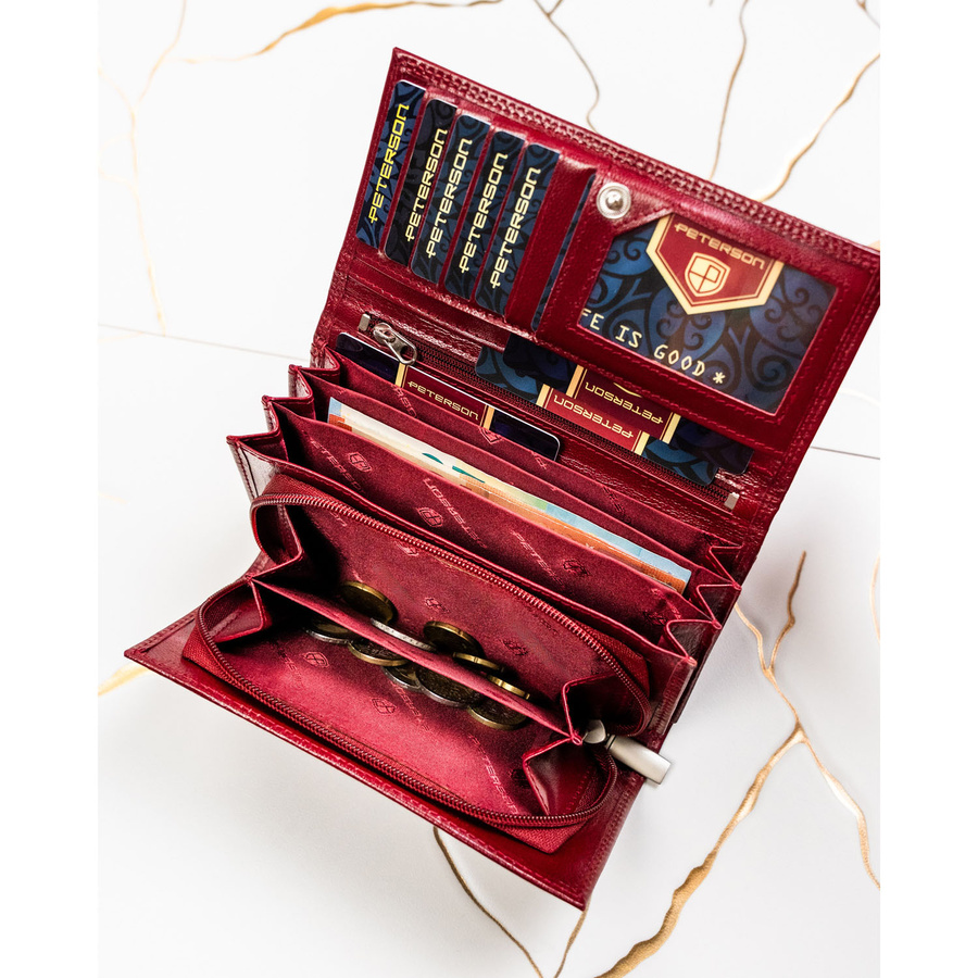 Leather wallet RFID PETERSON PTN RD-07-NGV