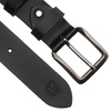 Klasyczny, skórzany, czarny pasek męski z tradycyjną klamrą - Peterson