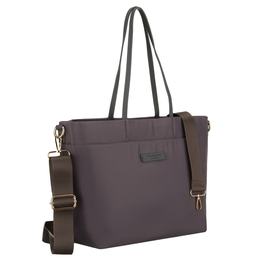 Dámska šedá polyesterová shopper kabelka – priestranná a praktická s odnímateľným popruhom