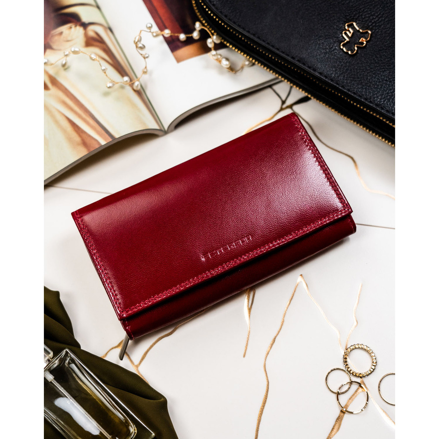 Leather wallet RFID PETERSON PTN RD-07-NGV