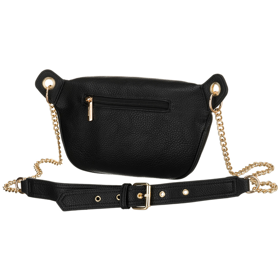 Saszetka damska ze skóry ekologicznej w czarnym kolorze, jednokomorowa - Peterson