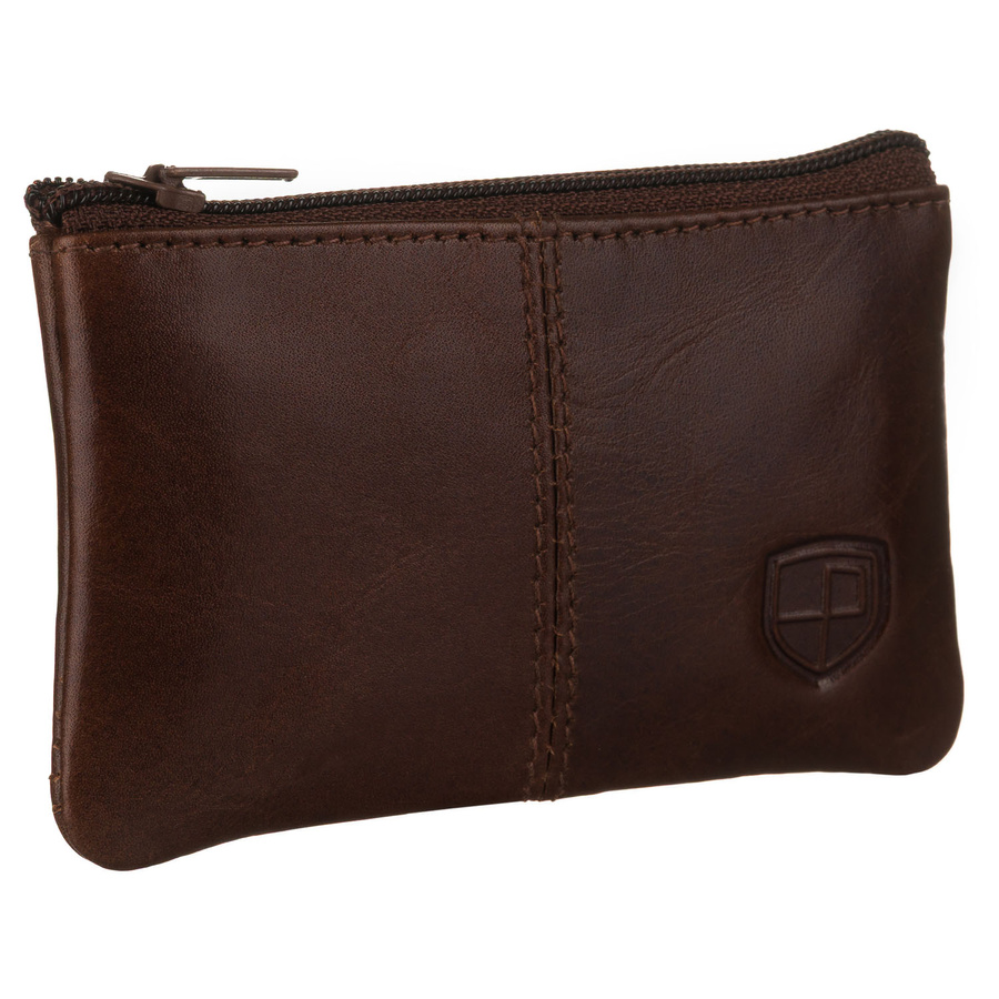 Eleganckie, skórzane etui na klucze w brązowym kolorze - Peterson