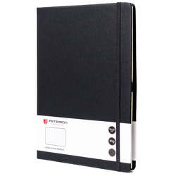 Czarny notes w formacie B5 zadrukowany w linie - Peterson