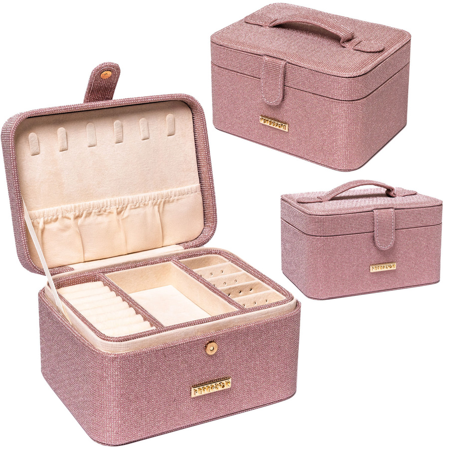 Ružová šperkovnica s magnetickým uzatváraním - Peterson