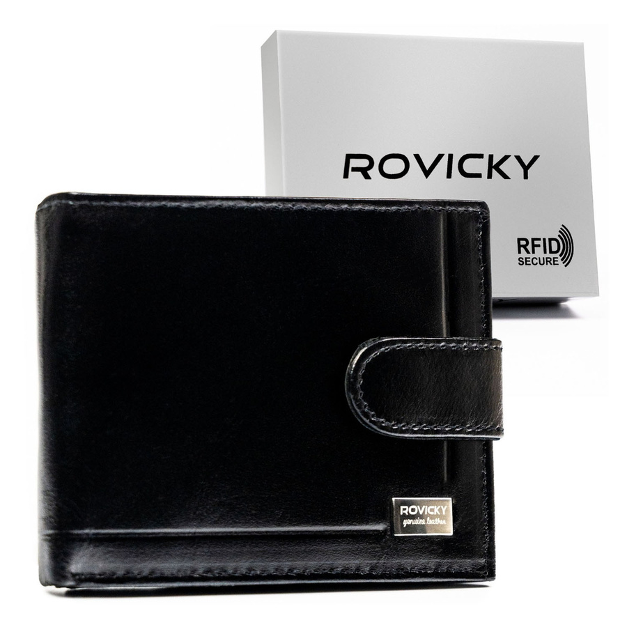 Leather wallet RFID ROVICKY CPR-10L-NBAR