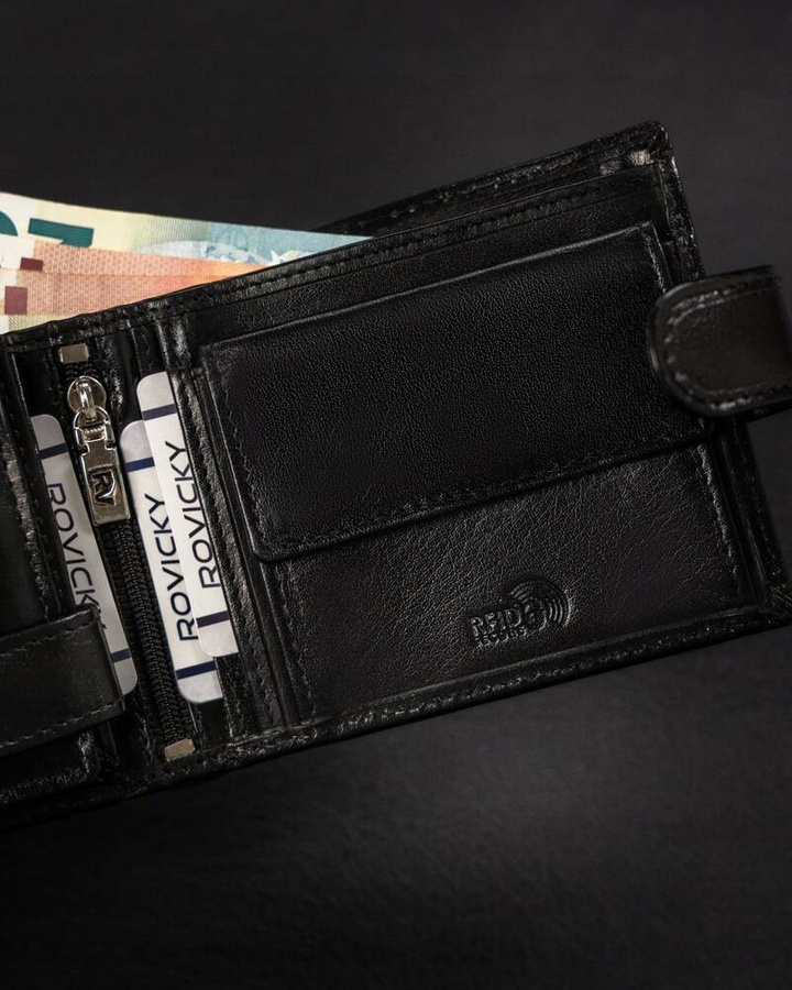 Leather wallet RFID ROVICKY RV-70616-9-BCA