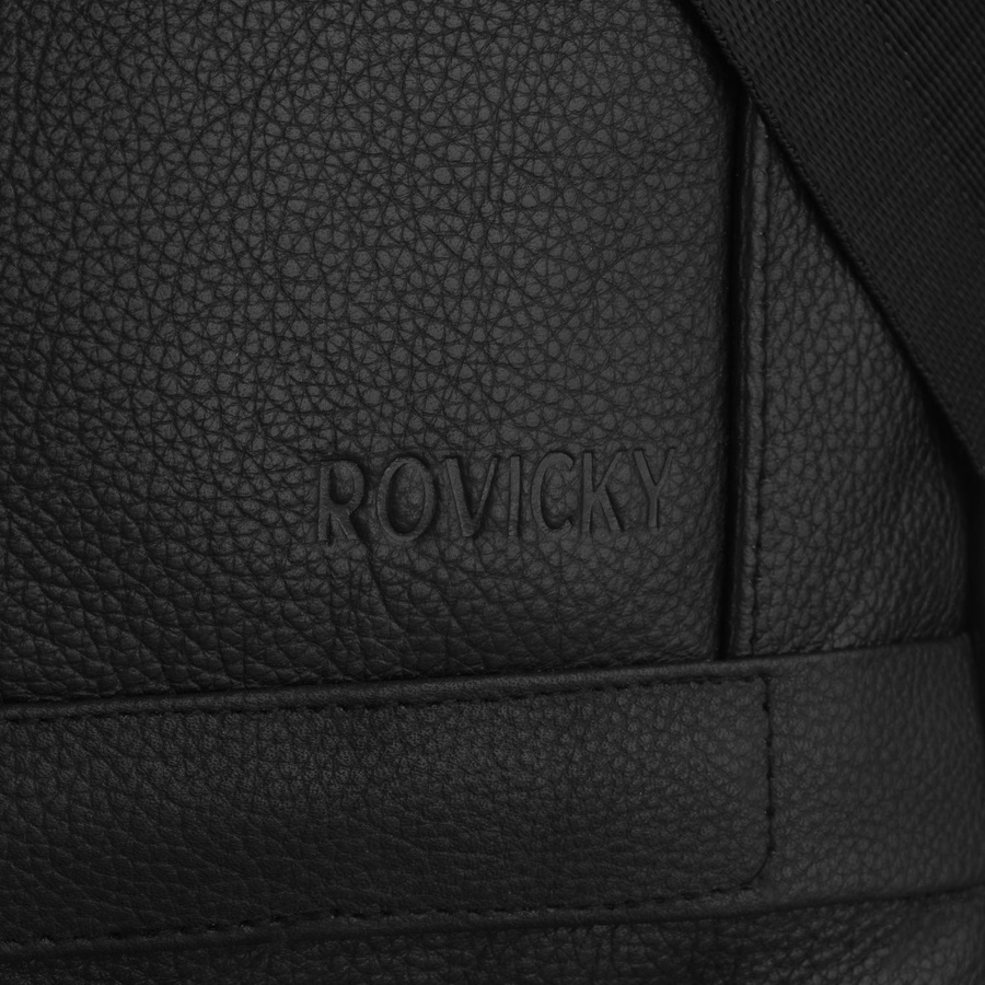 Listonoszka męska ze skóry naturalnej w czarnym kolorze, jednokomorowa - Rovicky