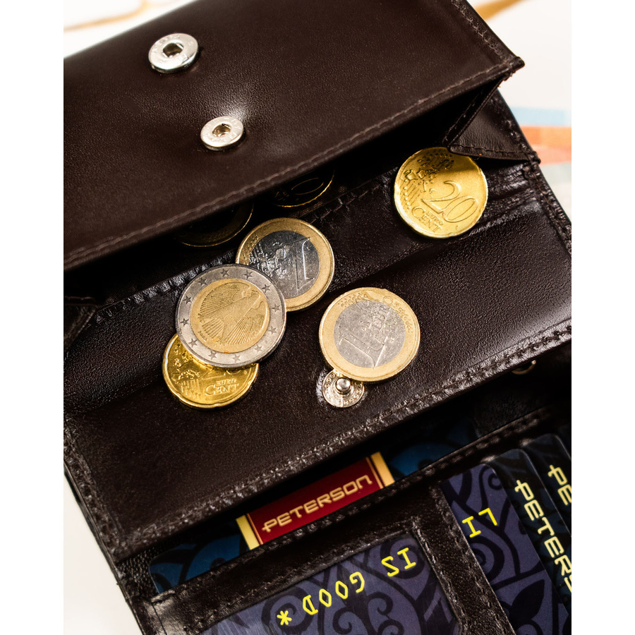Leather wallet RFID PETERSON PTN RD-02-NGV