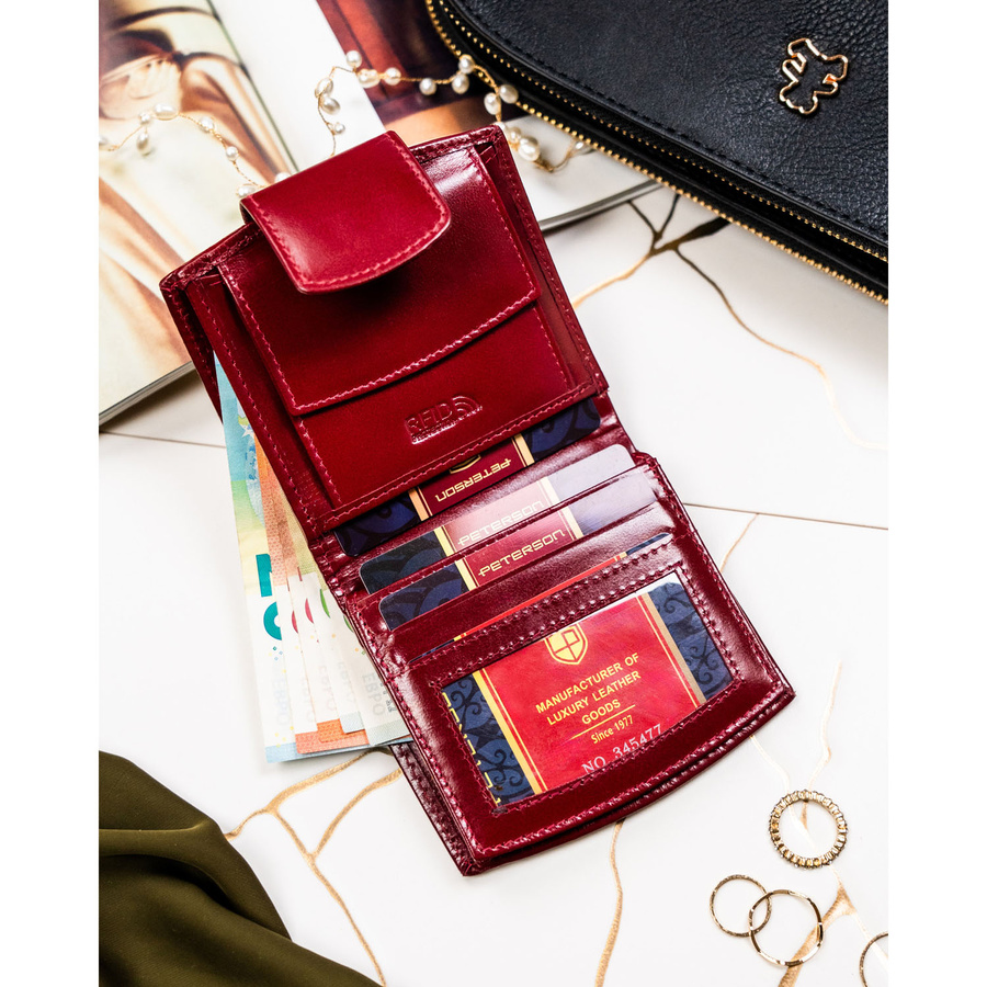 Leather wallet RFID PETERSON PTN RD-314-NGV-M