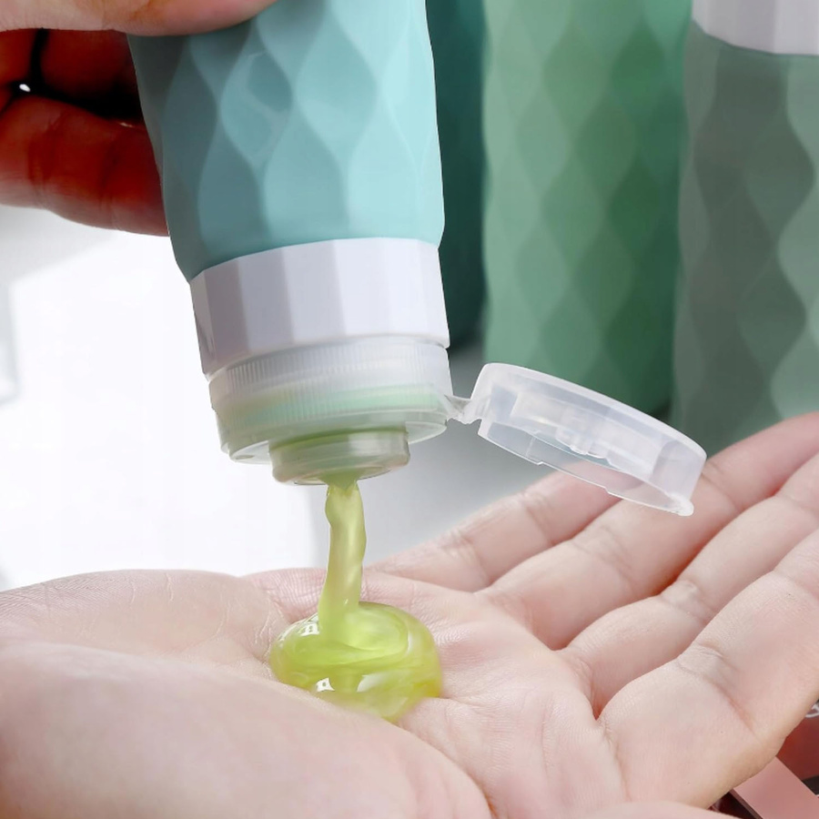 Podróżne butelki silikonowe w odcieniach zieleni - Peterson