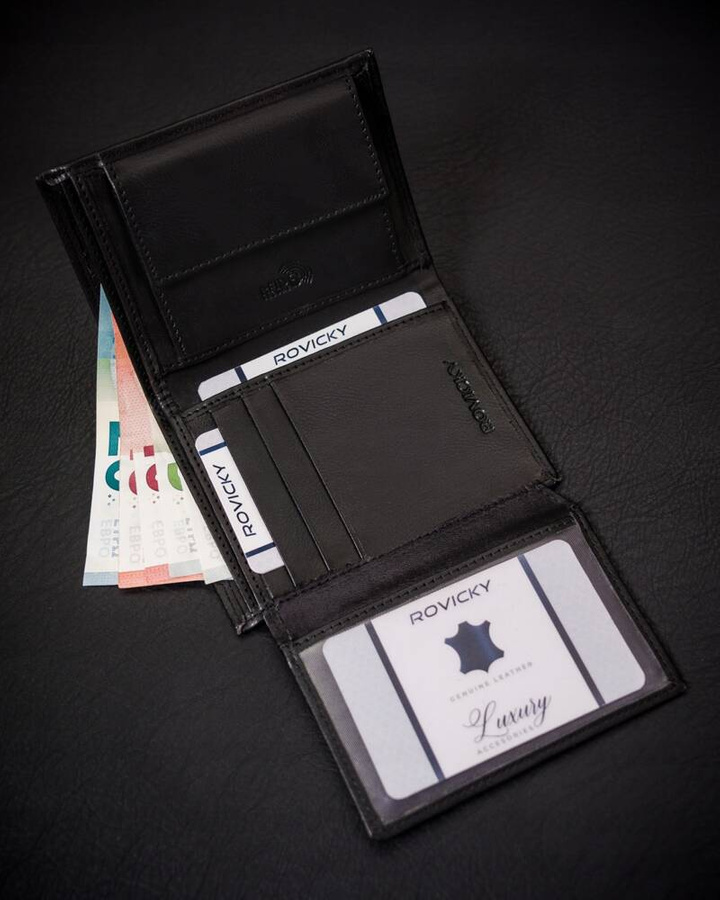 Leatherette wallet and belt set ROVICKY R-N004-120-PU03