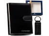 Leather wallet & key ring set PETERSON PTN SET-M-N4-KCS