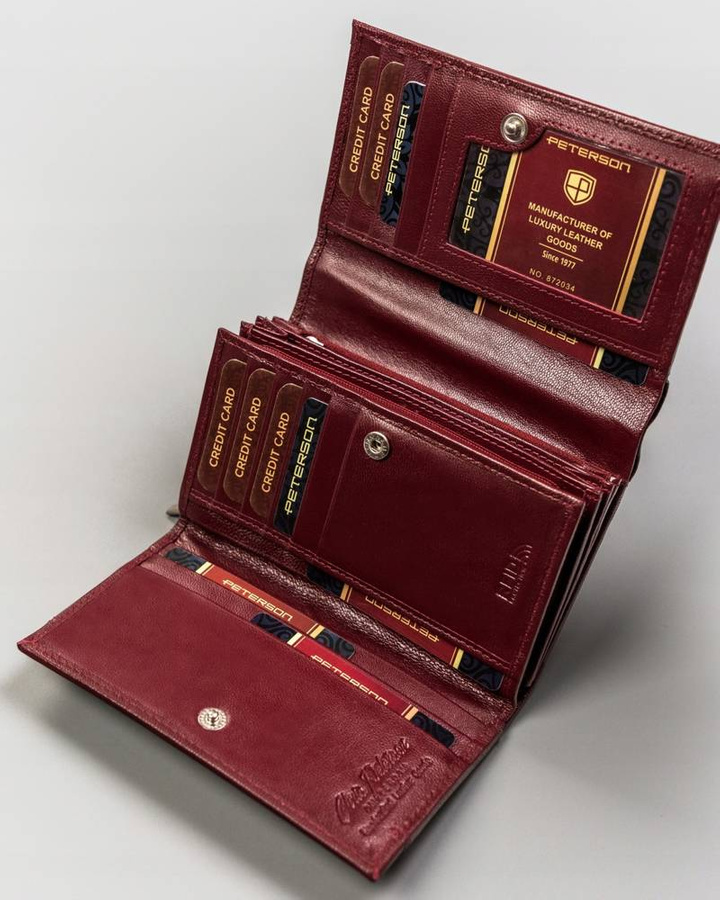 Leather wallet RFID PETERSON PTN RD-22-GCL