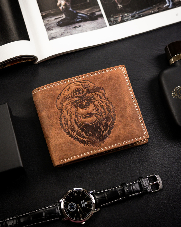 Leather wallet RFID ALWAYS WILD N992-CHM-BEAR-2