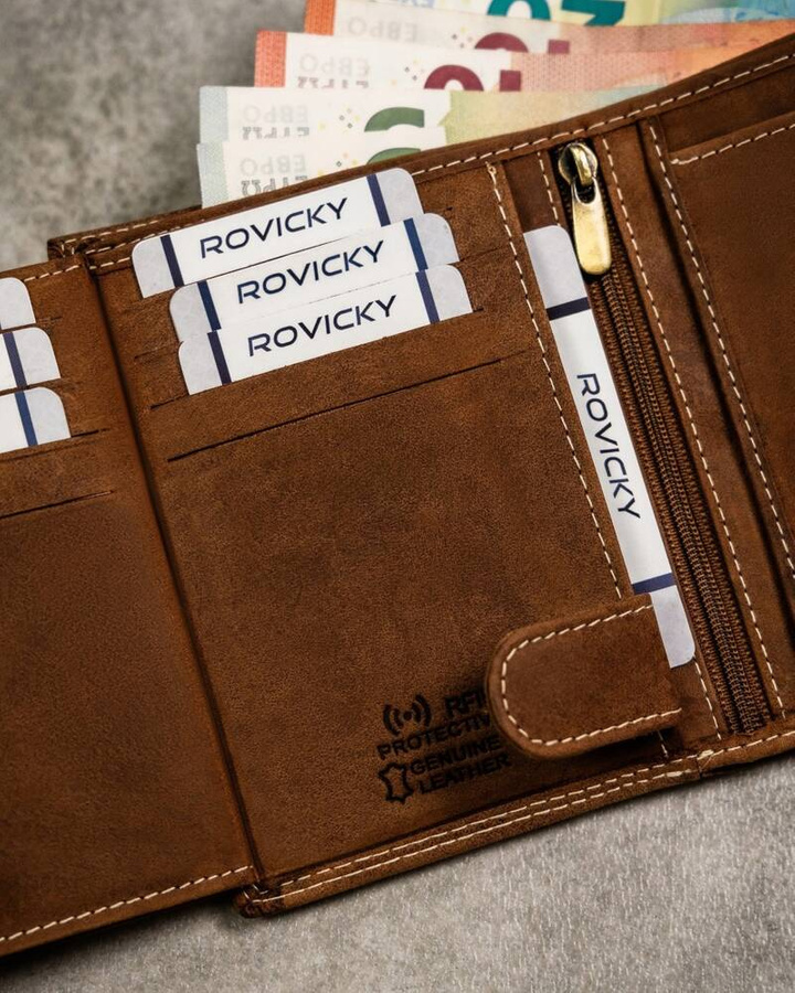 Leather wallet RFID ALWAYS WILD N4L-CHM
