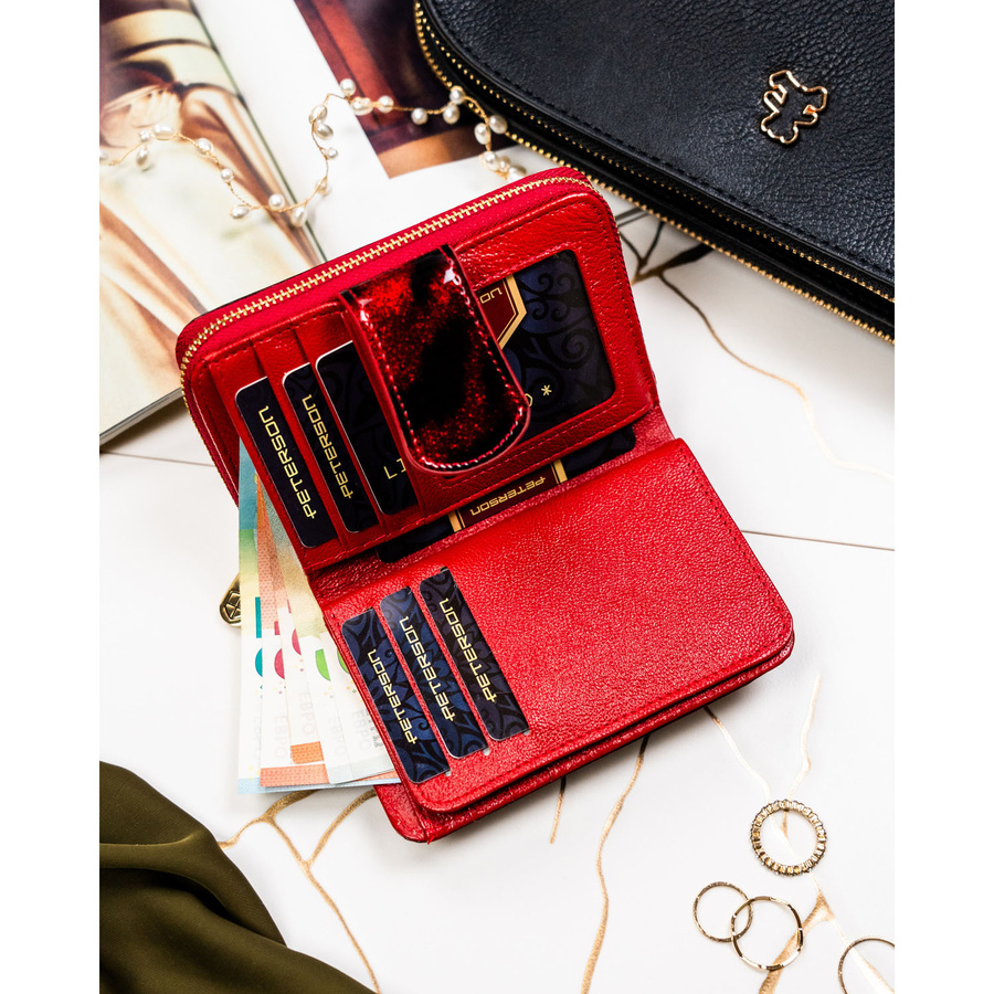 Leather and leatherette wallet RFID PETERSON PTN PS115-TDS