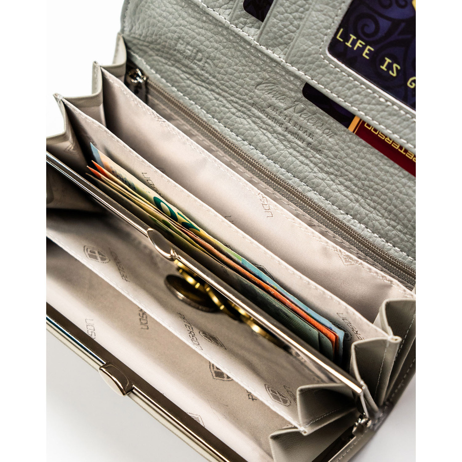 Leather+leatherette wallet RFID PETERSON PTN PX24-1-NPK