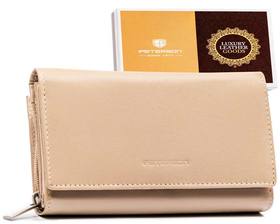 Leather wallet RFID PETERSON PTN BD-11-GCL