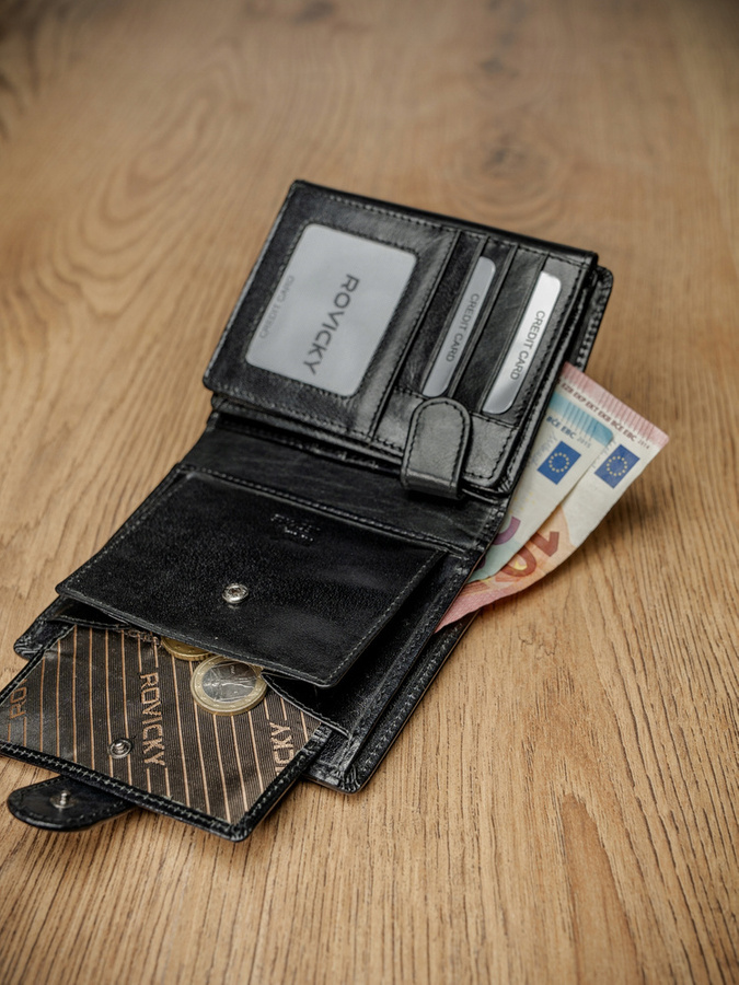 Leather wallet RFID ROVICKY PC-102L-BAR