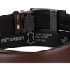 Brązowy pasek męski z automatyczną klamrą wykonany ze skóry naturalnej - Peterson