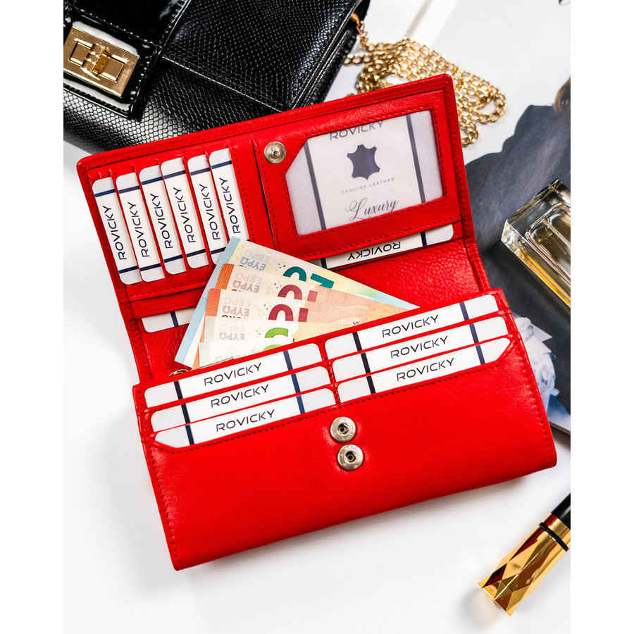 Leather wallet RFID ROVICKY R-D1521-NCD-BL