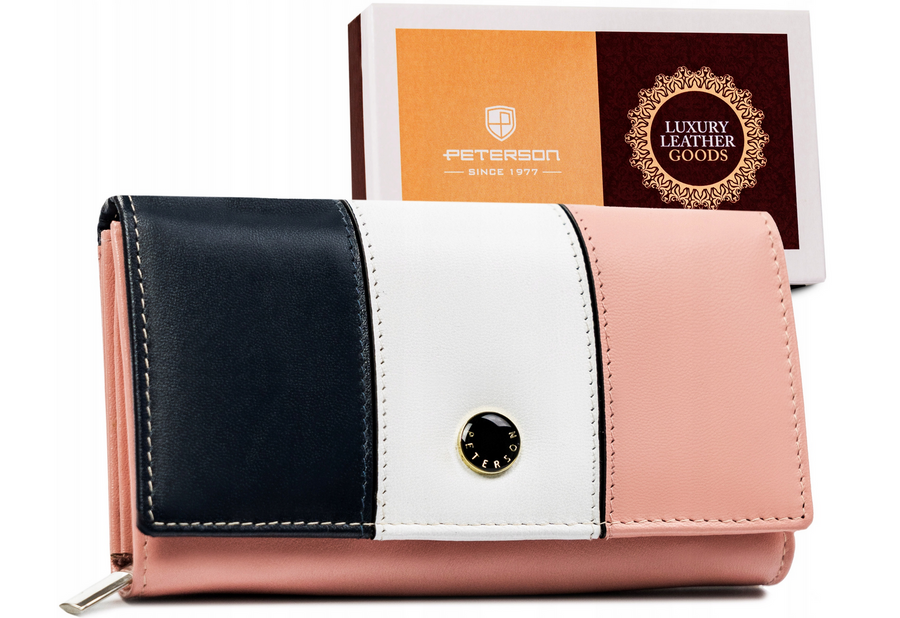 Leather wallet RFID PETERSON PTN RD-07-GCL-S