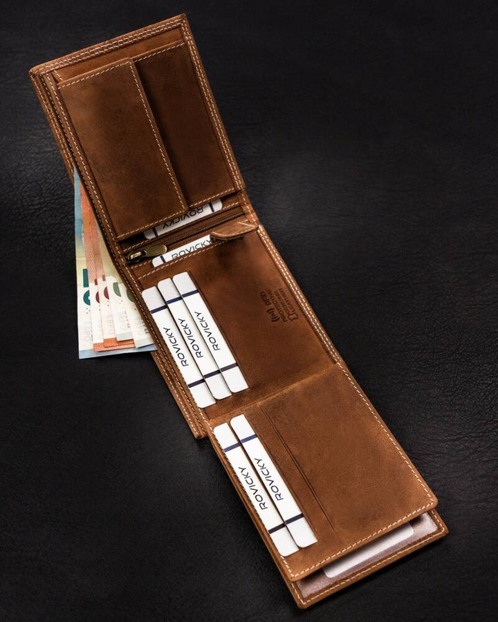 Leather wallet RFID ALWAYS WILD N992-CHM-PISC