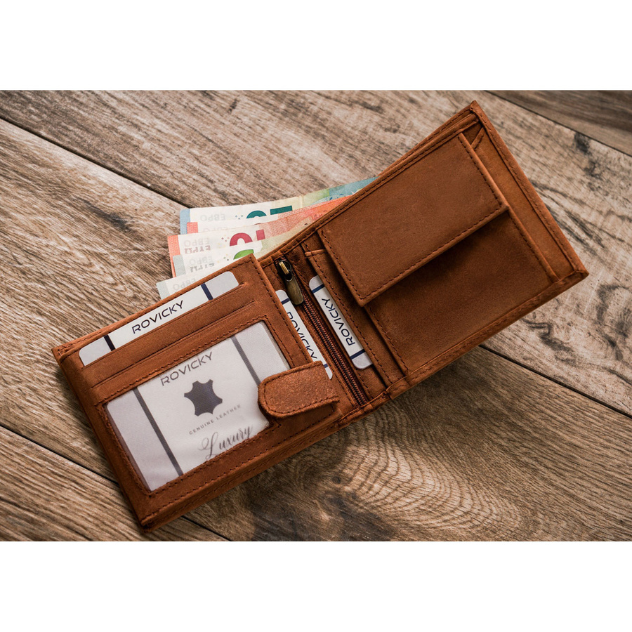 Leather wallet RFID ALWAYS WILD N992-CHM-HORSE-BL CO