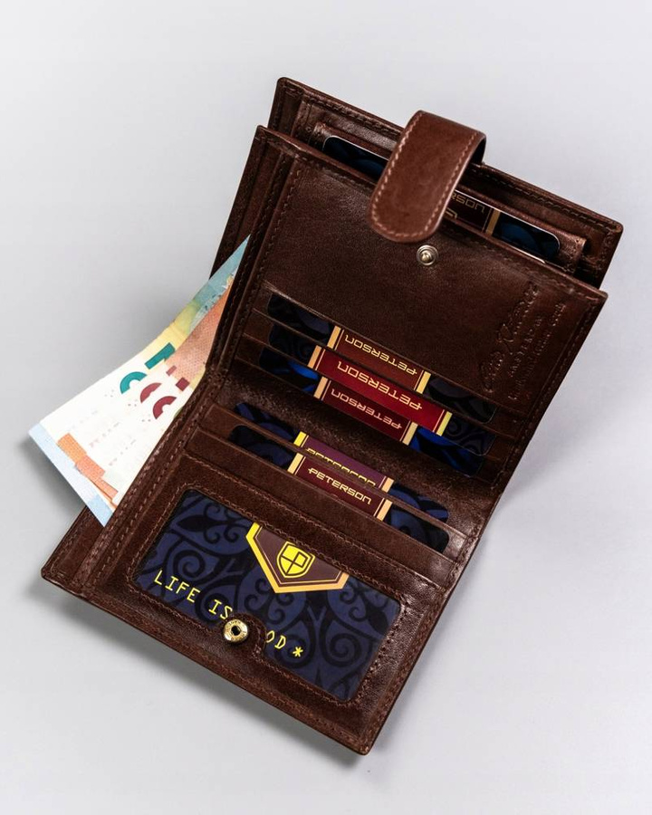 Leather wallet RFID PETERSON PTN 22310L-VT