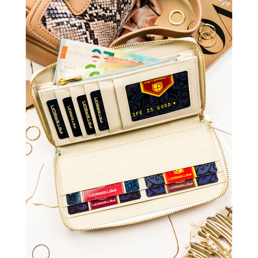 Leather and leatherette wallet RFID PETERSON PTN PX25-PF2