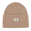 Beżowa czapka damska beanie w uniwersalnym rozmiarze z logo marki - Peterson