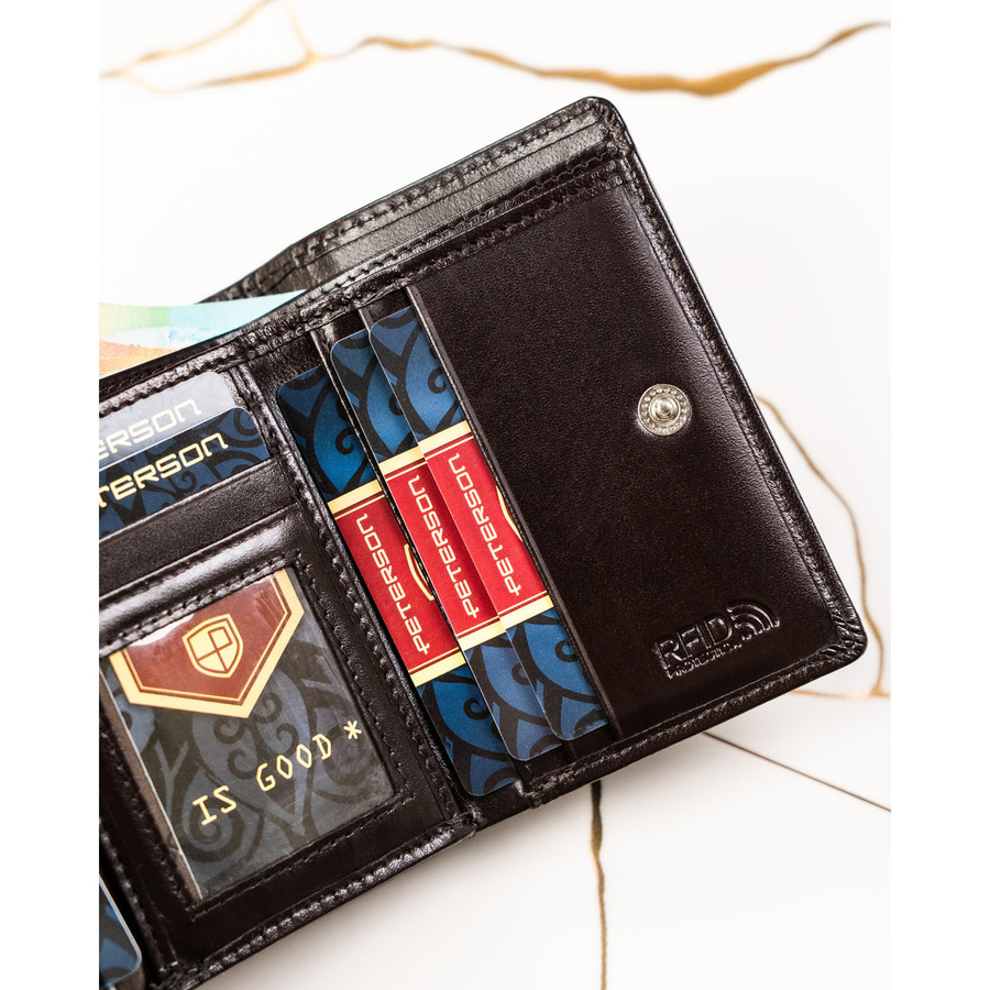 Leather wallet RFID PETERSON PTN RD-17-NGV