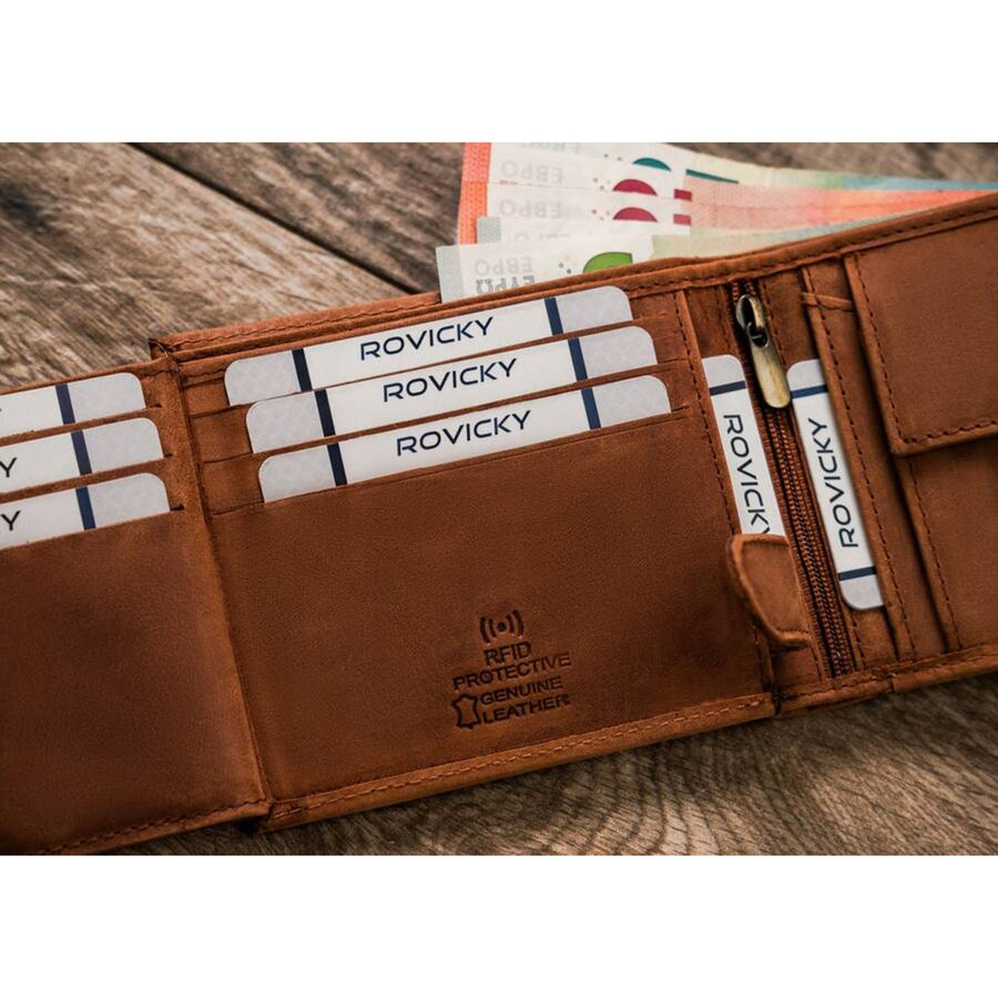 Leather wallet RFID ALWAYS WILD N992-CHM-DOG-2-BL CO