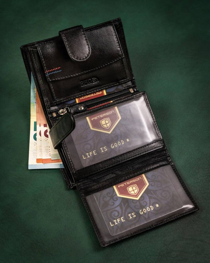 Leather wallet & key ring PETERSON PTN SET-M-1542L-KCS