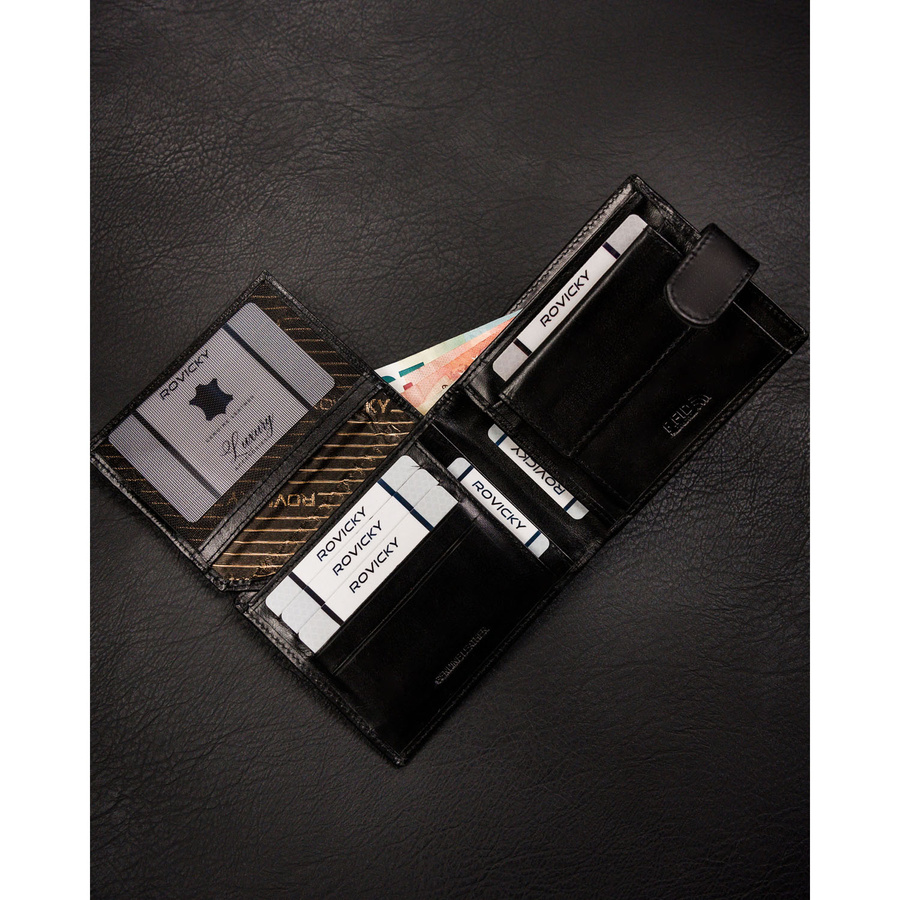 Leather wallet RFID ROVICKY CPR-06L-NBAR