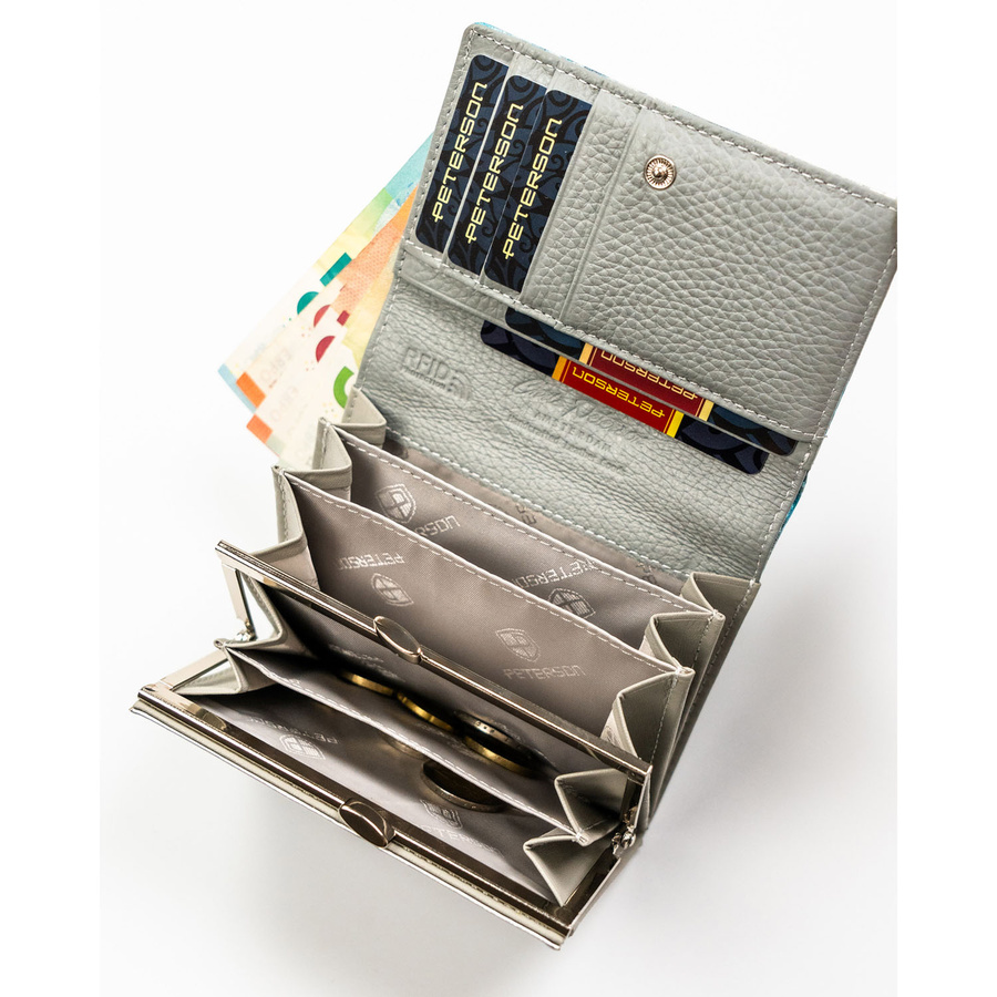 Leather+leatherette wallet RFID PETERSON PTN PX30-1-NPK