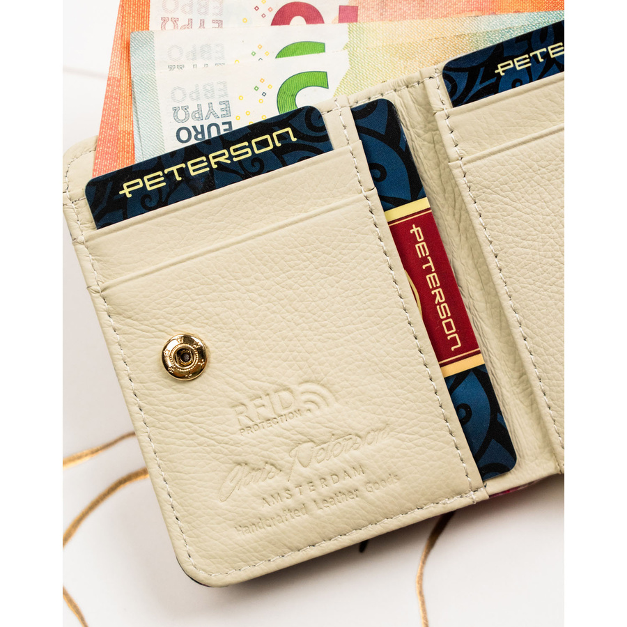 Leather and leatherette wallet RFID PETERSON PTN PX33-PF2