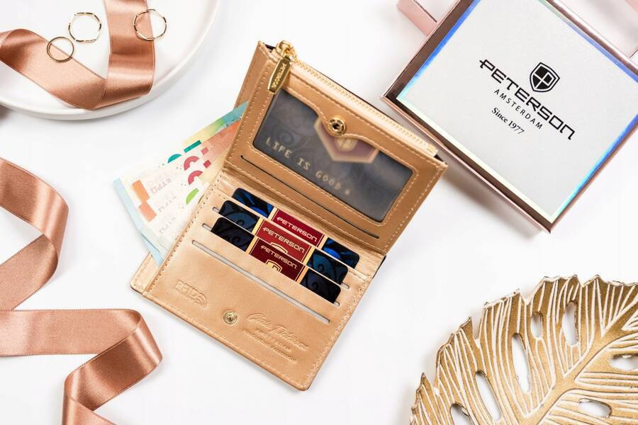 Leatherette wallet RFID PETERSON PTN 003-HRH