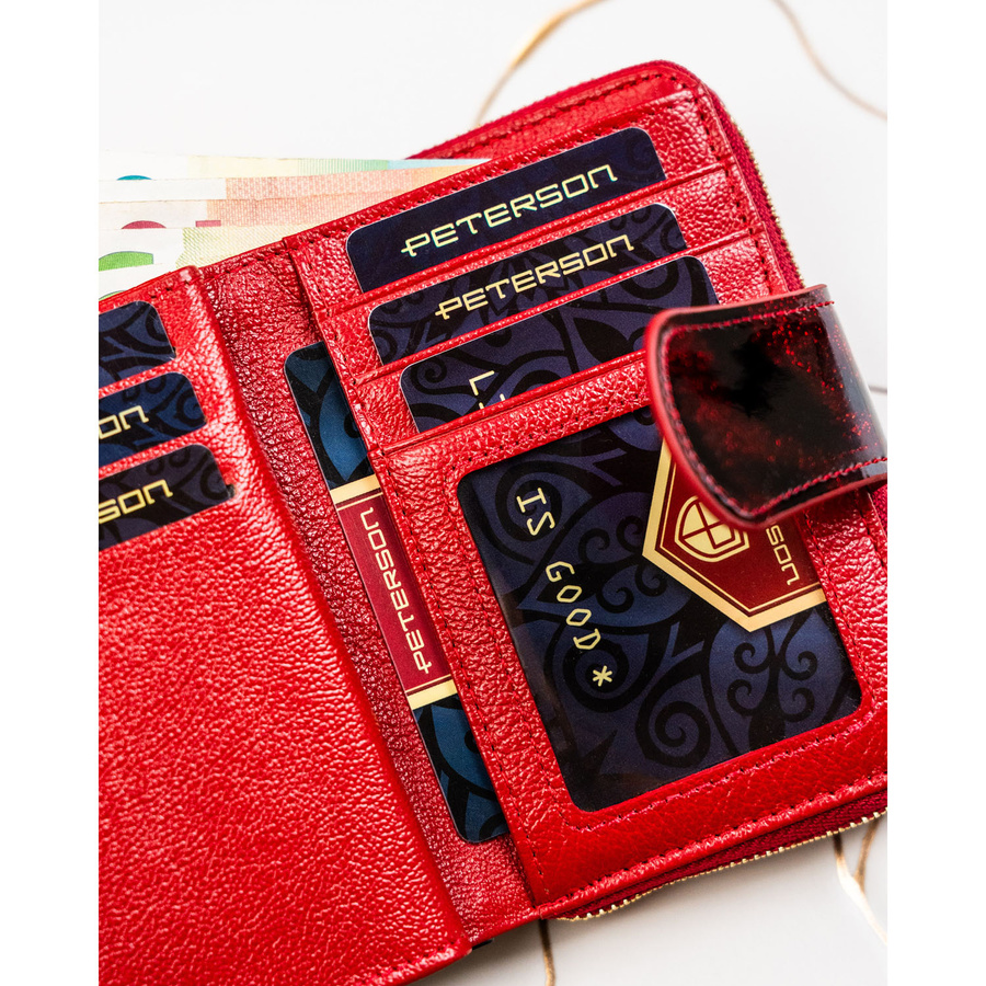 Leather and leatherette wallet RFID PETERSON PTN PS115-TDS