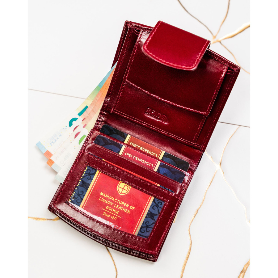 Leather wallet RFID PETERSON PTN RD-314-NGV-M