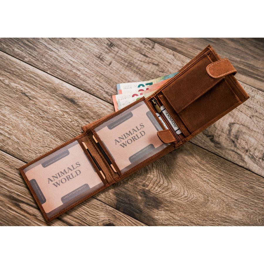 Leather wallet RFID ALWAYS WILD N992L-CHM-DEER-BL CO