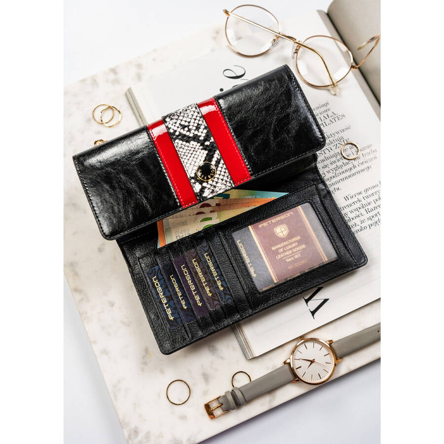 Leather wallet RFID PETERSON PTN ST-415