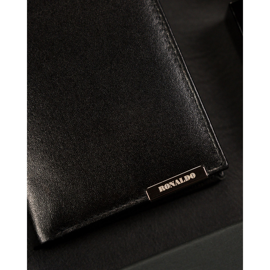 Leather wallet RFID RONALDO RM-03-BDF-BL
