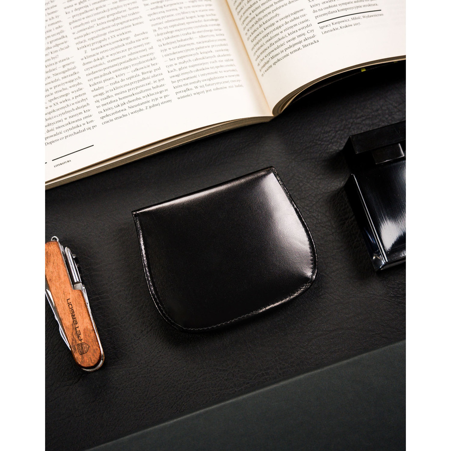 Skórzane, czarne etui na klucze z portmonetką damską - 4U Cavaldi