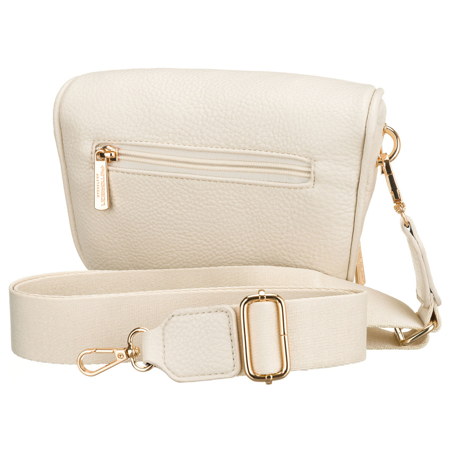 Saszetka damska wykonana ze skóry ekologicznej w jasnobeżowym kolorze - Peterson