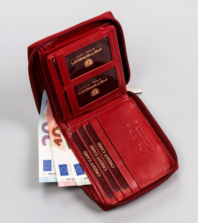 Leather wallet RFID PETERSON PTN RD-30-GCL-A