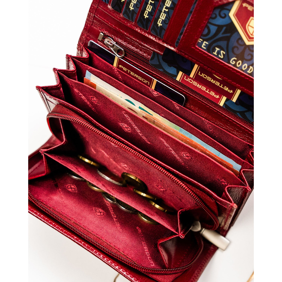 Leather wallet RFID PETERSON PTN RD-07-NGV