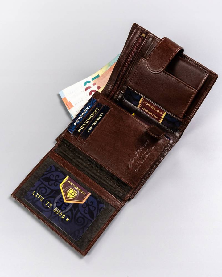 Leather wallet RFID PETERSON PTN 22308L-VT