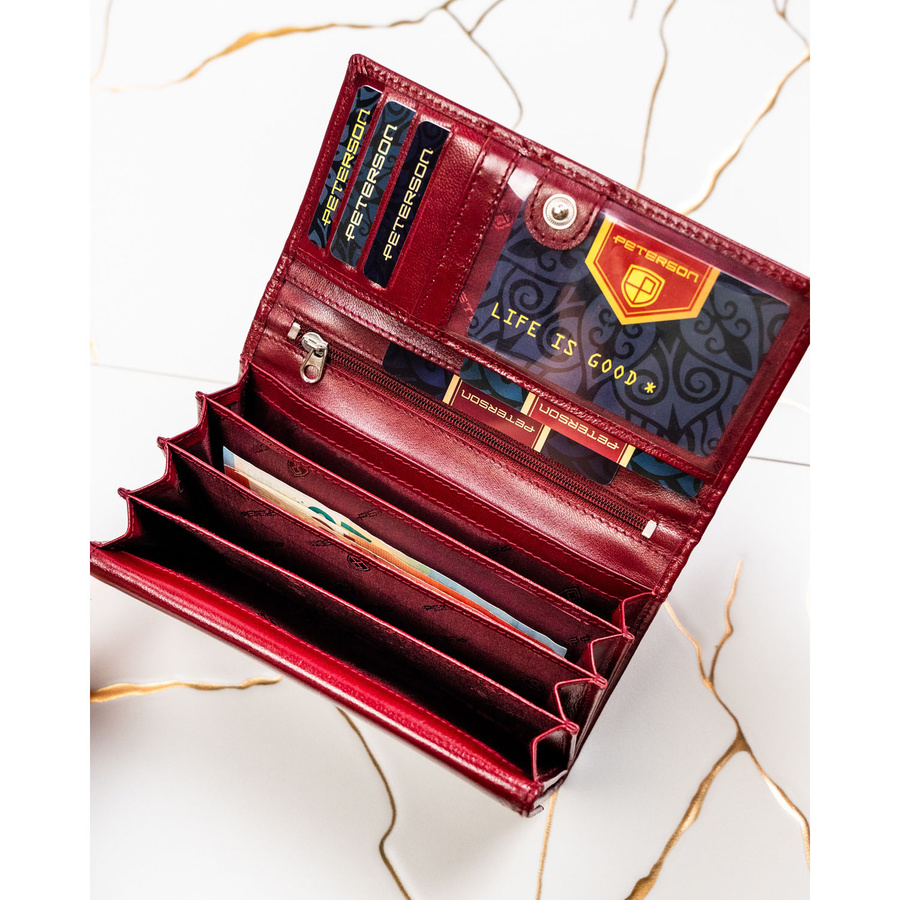 Leather wallet RFID PETERSON PTN RD-08-NGV