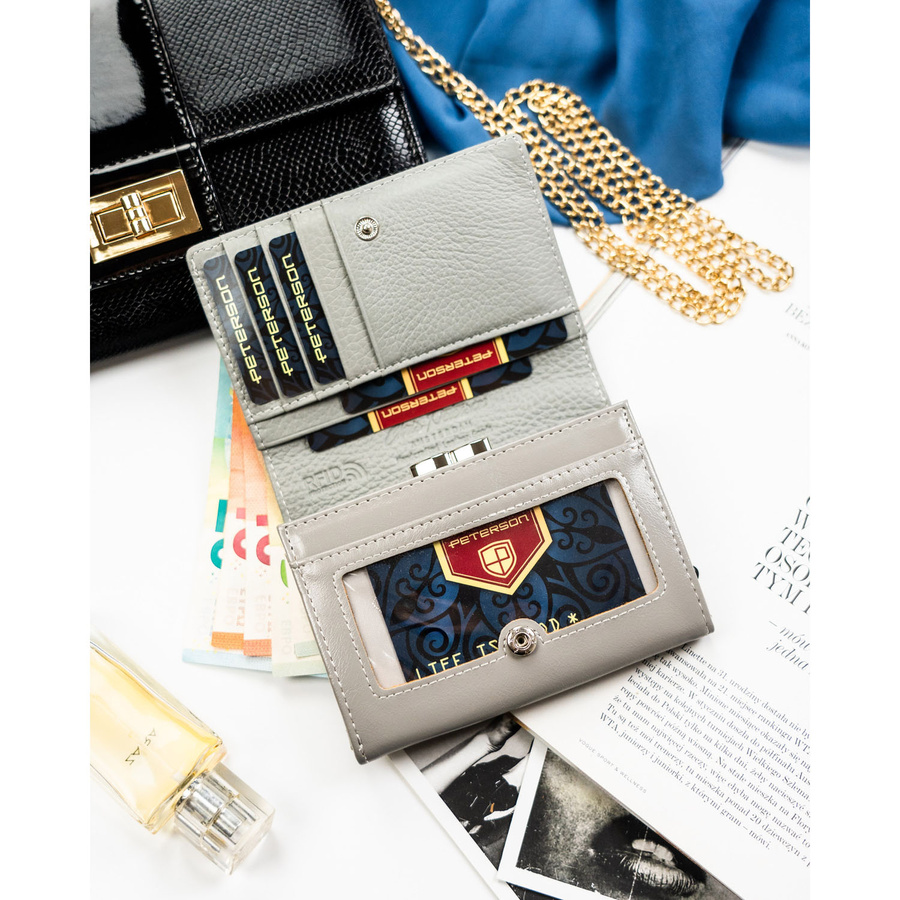 Leather+leatherette wallet RFID PETERSON PTN PX30-1-NPK